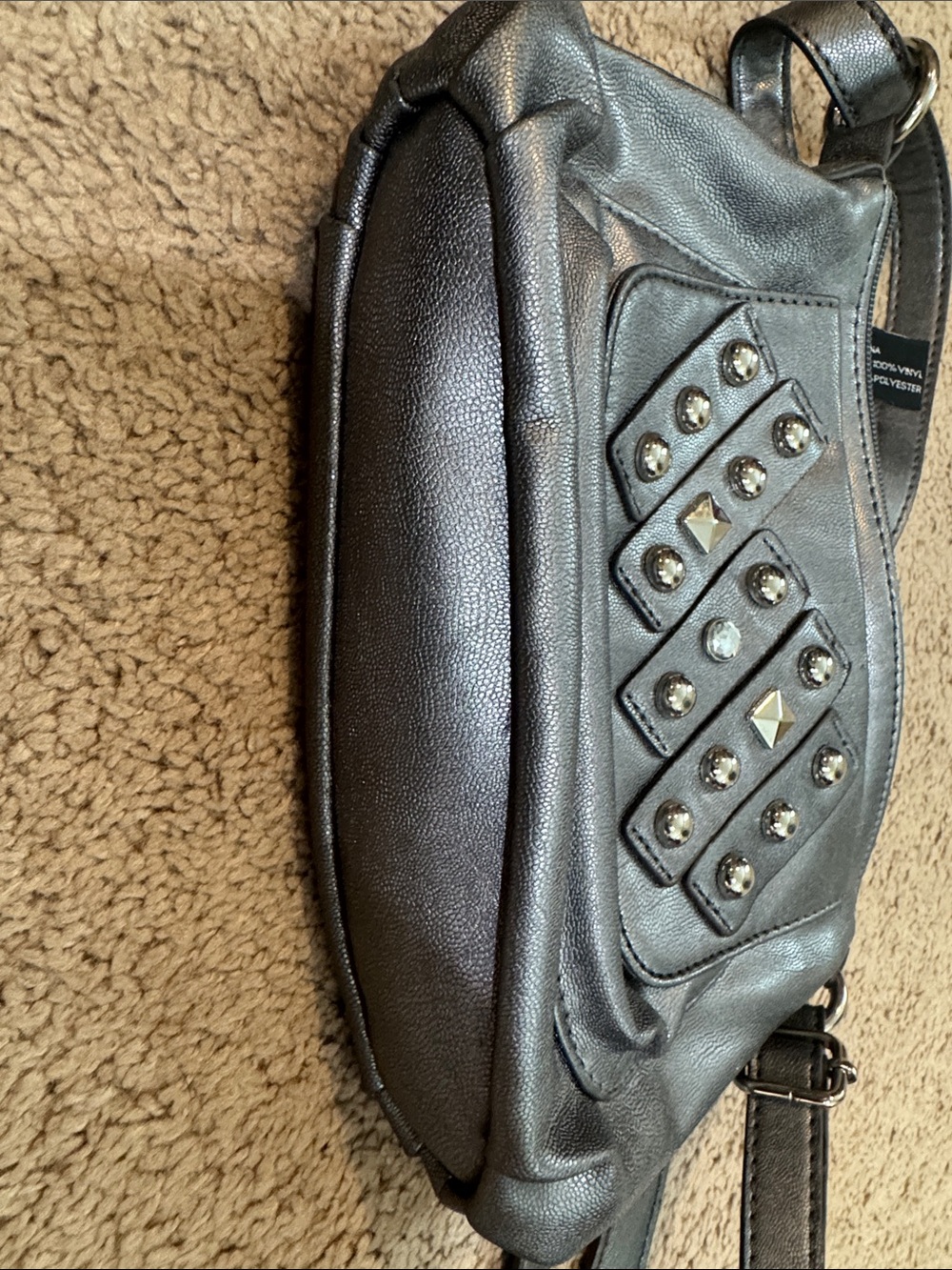 Sienna Ricchi Metallic Silver Studded Crossbody Bag - Picture 5 of 5